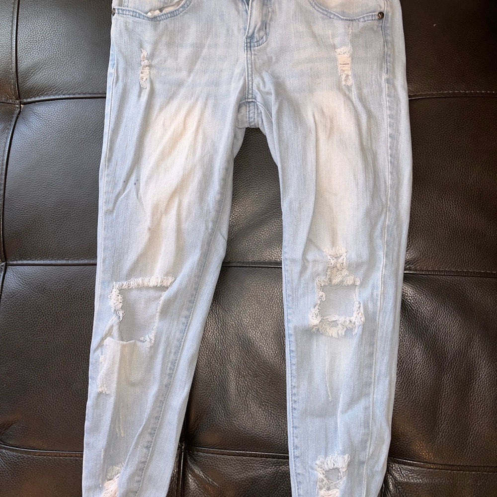 Light Blue Distressed Women Jeans